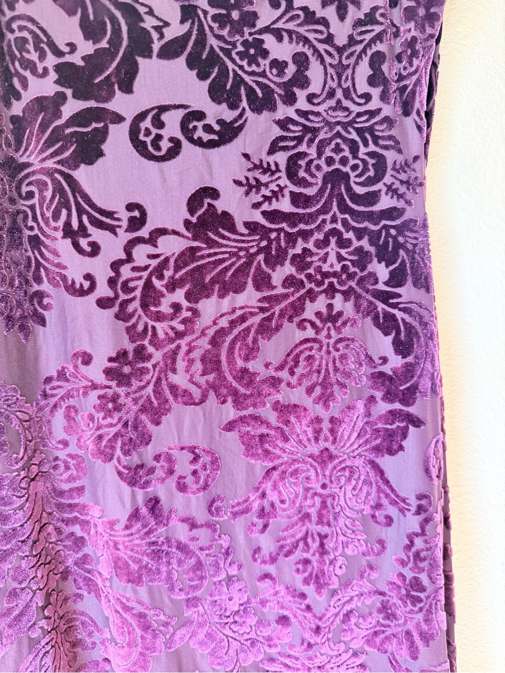 Velvet Burnout Bodycon Slip Dress in Deep Plum, Size Medium - Picture 9 of 9